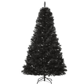 7 ft Unlit Douglas Fir Artificial Christmas Tree with 1346 Realistic Branch Tips, Black Halloween Style