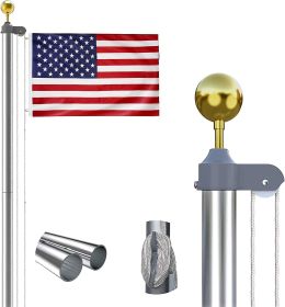 20-Foot Metal Flagpole for Outdoor Use, Durable Residential or Commercial Display