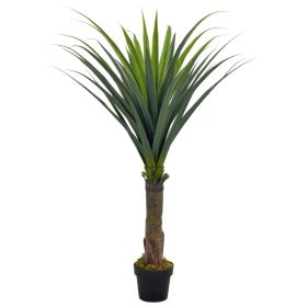 vidaXL Artificial Yucca Tree with Pot, Green, 57.1 Inches for Home and Office Decor
