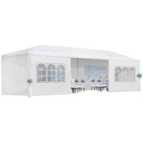 10×30 ft Wedding Party Canopy Tent Outdoor Gazebo with 8 Removable Sidewalls for Events, Celebrations, or Gatherings