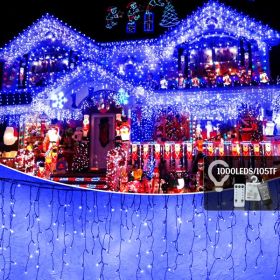 Blue Ice Bar Rope Light, 32m Length with 1000 LEDs for Decorative Indoor and Outdoor Lighting