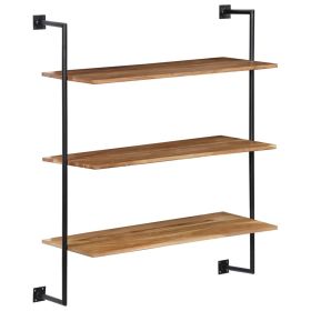 vidaXL Wall Shelf, Solid Acacia Wood, 94 × 35 × 113 cm