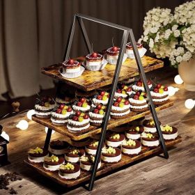 Wooden 3-Tier Dessert Stand for Cakes, Pastries, and Treats, Elegant Serving Display for Parties and Events