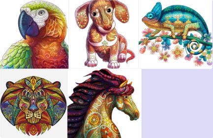 Animal-Shaped Wooden Jigsaw Puzzle, Colorful Elephant and Turtle Pieces Christmas Gift Puzzle for Kids and Family Play (Option: Set1-A5)