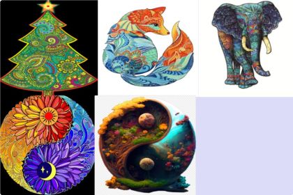 Animal-Shaped Wooden Jigsaw Puzzle, Colorful Elephant and Turtle Pieces Christmas Gift Puzzle for Kids and Family Play (Option: Set1-A3)