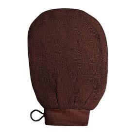 Rayon Bath Gloves for Gentle Exfoliation, Single-Layer Multicolor Body Scrubbing Mitts (Color: Brown)