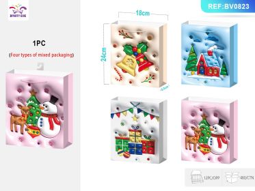 Christmas Gift Bag for Holiday Presents, Festive Decorative Bag for Gift Wrapping, Parties, and Seasonal Giving (Option: M)