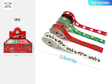 Christmas Decorative Ribbon for Gift Wrapping, Tree Trimming, Wreaths, and Holiday Craft Decorations (Option: F)