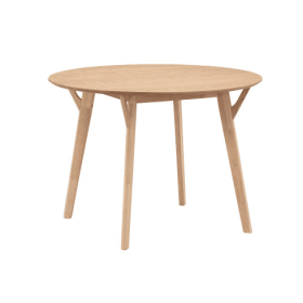 42-Inch Round Wooden Dining Table for 4, Space-Saving Modern Kitchen and Living Room Table, Black (Option: Oak)