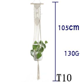 Beige Cotton Rope Plant Hanger Net Bag, Indoor Flower Pot Hanging Basket Sling for Home and Balcony Décor (Option: 19 Style)