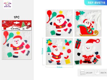 Christmas Jelly Stickers Set, Four Mixed Bags of Festive Gel Stickers for Holiday Crafts, Decorations, and Gifts (Option: 1pc)
