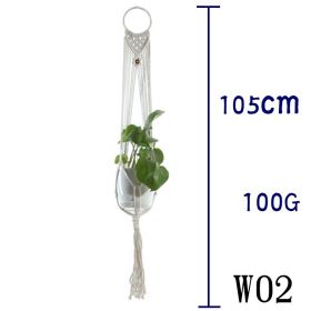 Beige Cotton Rope Plant Hanger Net Bag, Indoor Flower Pot Hanging Basket Sling for Home and Balcony Décor (Option: 30 Style)