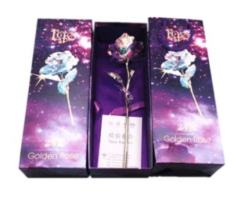24K Luminous Gold Rose Flower Set, Elegant Color-Preserved Rose Display for Romantic Gifts and Home Décor (Option: No Light)