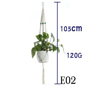 Beige Cotton Rope Plant Hanger Net Bag, Indoor Flower Pot Hanging Basket Sling for Home and Balcony Décor (Option: 36 Style)