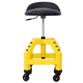 Heavy-Duty Pneumatic Rolling Mechanic Stool with 360° Swivel and Casters, Red (Color: Yellow)