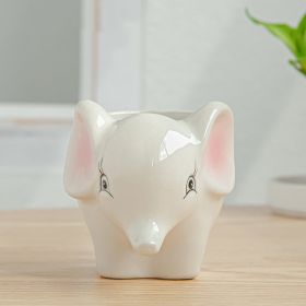 Simple Cartoon Animal Ceramic Succulent Flower Pot for Home and Desk Decor (Option: D)