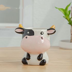 Simple Cartoon Animal Ceramic Succulent Flower Pot for Home and Desk Decor (Option: C)
