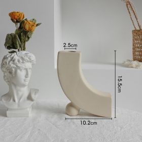 Minimalist Ceramic Vase for Dry Flower Arrangements, Simplicity Home Décor Art Vase for Living Room Display (Option: C)