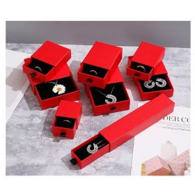 Jewelry Packaging Box with Drawer Storage Tray for Bracelets, Necklaces, Rings, and Earrings (Option: Red-21X4.5X3.5cm)