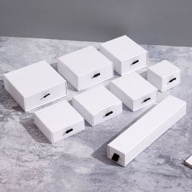 Jewelry Packaging Box with Drawer Storage Tray for Bracelets, Necklaces, Rings, and Earrings (Option: White-21X4.5X3.5cm)
