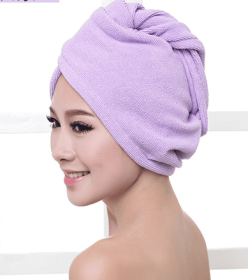 Women’s Hair Dryer Cap Towel, Absorbent Quick-Dry Hair Wrap for Reducing Frizz and Heat Damage After Shower (Option: Purple60x20cm)