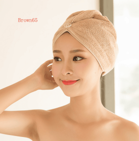 Women’s Hair Dryer Cap Towel, Absorbent Quick-Dry Hair Wrap for Reducing Frizz and Heat Damage After Shower (Option: Brown65)