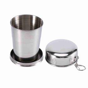 Stainless Steel Folding Travel Cup with Keychain, Retractable Telescopic Camping Mug (Option: M)