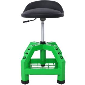 Heavy-Duty Pneumatic Rolling Mechanic Stool with 360° Swivel and Casters, Red (Color: Green)