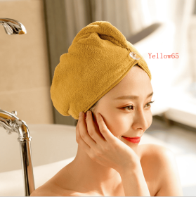 Women’s Hair Dryer Cap Towel, Absorbent Quick-Dry Hair Wrap for Reducing Frizz and Heat Damage After Shower (Option: Yellow65)