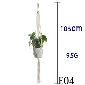 Beige Cotton Rope Plant Hanger Net Bag, Indoor Flower Pot Hanging Basket Sling for Home and Balcony Décor (Option: 10 Style)