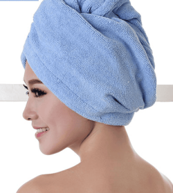 Women’s Hair Dryer Cap Towel, Absorbent Quick-Dry Hair Wrap for Reducing Frizz and Heat Damage After Shower (Option: Blue60x20cm)