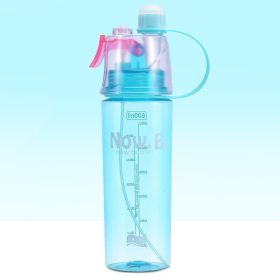 Portable Sports Water Bottle with Cooling Mist Spray, Outdoor Fitness Hydration Cup (Option: Blue-600ml)