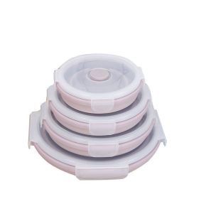 Silicone Lunch Box, Reusable Food Storage Container for Work, School, and Travel (Option: Pink-750ml)