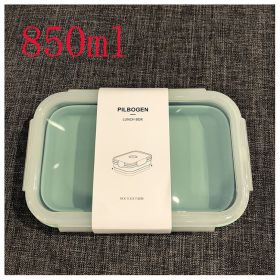 Silicone Lunch Box, Reusable Food Storage Container for Work, School, and Travel (Option: Blue Green-850ml)
