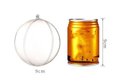 Hollow Plastic Hanging Ball Decoration, PS Clear Ornament Ball for DIY Crafts, Events, and Home Décor (Option: 90mm)