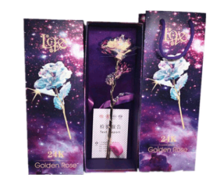 24K Luminous Gold Rose Flower Set, Elegant Color-Preserved Rose Display for Romantic Gifts and Home Décor (Option: Remote Control Switch)