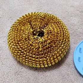 Kitchen Soap Dispensing Palm Brush with Push Button, Dish Cleaning Scrubber Tool (Option: Gold5pcs)