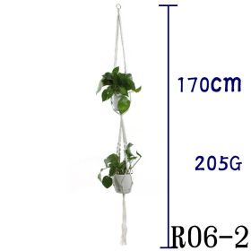 Beige Cotton Rope Plant Hanger Net Bag, Indoor Flower Pot Hanging Basket Sling for Home and Balcony Décor (Option: 27 Style)