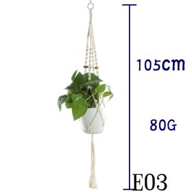 Beige Cotton Rope Plant Hanger Net Bag, Indoor Flower Pot Hanging Basket Sling for Home and Balcony Décor (Option: 14 Style)