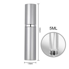Refillable Travel Perfume Atomizer Spray Bottle for Portable Fragrance Storage and Sampling (Option: 5ML bright silver)
