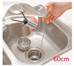 60CM Hair Cleaner Drain Clog Remover (Option: Yellow 60cm)