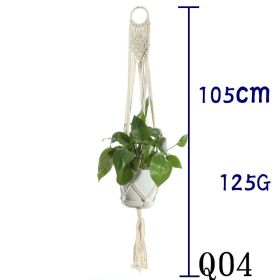 Beige Cotton Rope Plant Hanger Net Bag, Indoor Flower Pot Hanging Basket Sling for Home and Balcony Décor (Option: 40 Style)