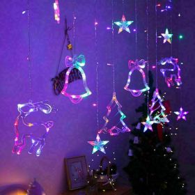 LED Fairy Star Curtain Lights for Windows, Indoor Decorative String Lighting for Christmas & Parties (Option: 29x21x5)