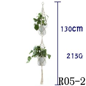 Beige Cotton Rope Plant Hanger Net Bag, Indoor Flower Pot Hanging Basket Sling for Home and Balcony Décor (Option: 37 Style)