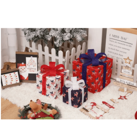 Christmas LED Light Box Decoration, Foldable Indoor and Outdoor Lighted Display for Holiday Home and Garden Décor (Option: Small flag)