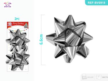 Christmas Star and Flower String Lights, Decorative Holiday LED Lights for Indoor or Outdoor Home and Garden Décor (Option: Silvery-2.5inches)