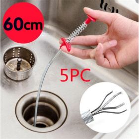 60CM Hair Cleaner Drain Clog Remover (Option: Color randomised 5pcs)