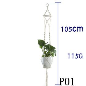 Beige Cotton Rope Plant Hanger Net Bag, Indoor Flower Pot Hanging Basket Sling for Home and Balcony Décor (Option: 39 Style)