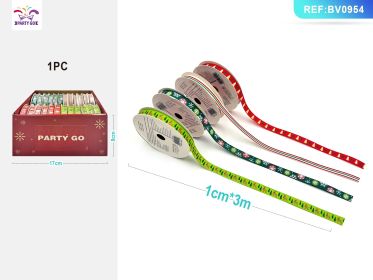 Christmas Decorative Ribbon for Gift Wrapping, Tree Trimming, Wreaths, and Holiday Craft Decorations (Option: B)