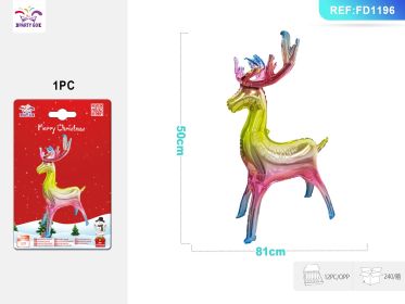 Christmas Golden Deer Foil Balloon, Aluminum Film Holiday Balloon Decoration for Party, Home, or Event Display (Option: B)